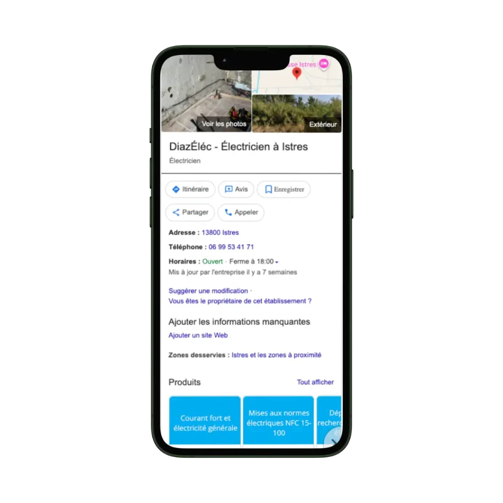 Optimisation Fiche Google my Business DiazElec