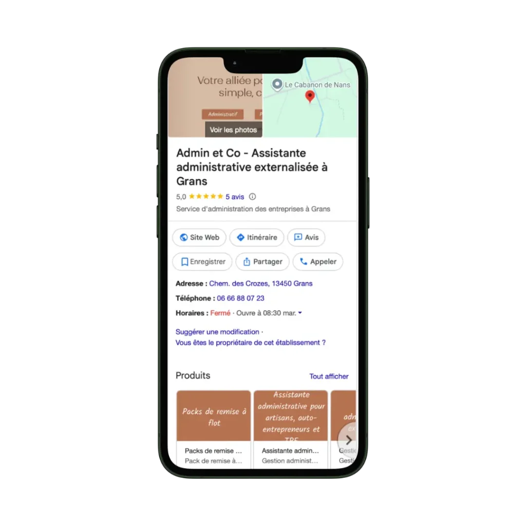 Optimisation Fiche Google my Business Admin & Co