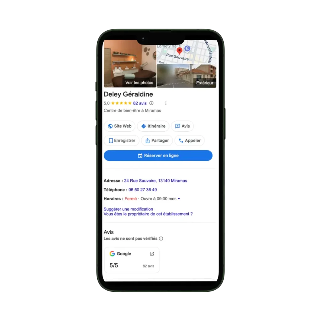 Création fiche google my business Géraldine Deley